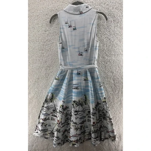 Chetta B Size 4 Dress A-line Button-Front Boat Beach Resort Travel Cruise Vacay - Picture 11 of 11